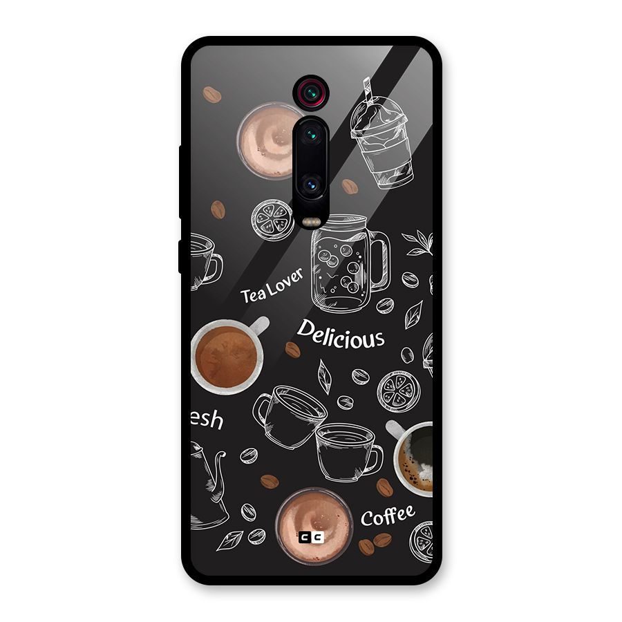 Tea And Coffee Mixture Glass Back Case for Redmi K20