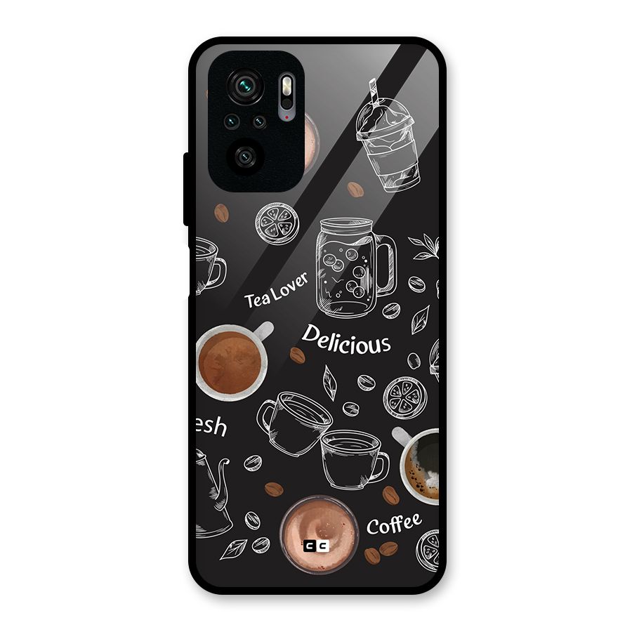 Tea And Coffee Mixture Glass Back Case for Redmi Note 11 SE