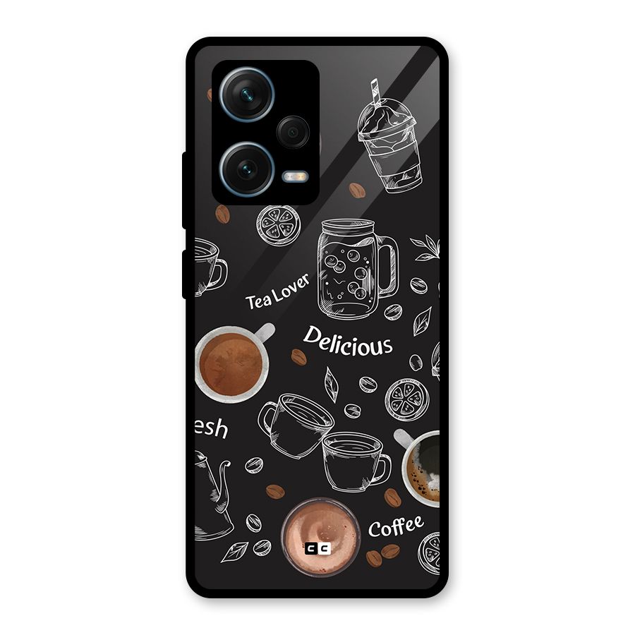 Tea And Coffee Mixture Glass Back Case for Redmi Note 12 Pro Plus 5G