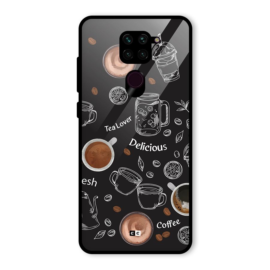 Tea And Coffee Mixture Glass Back Case for Redmi Note 9