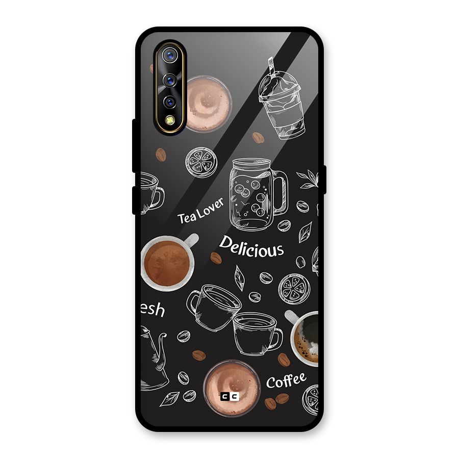 Tea And Coffee Mixture Glass Back Case for Vivo S1