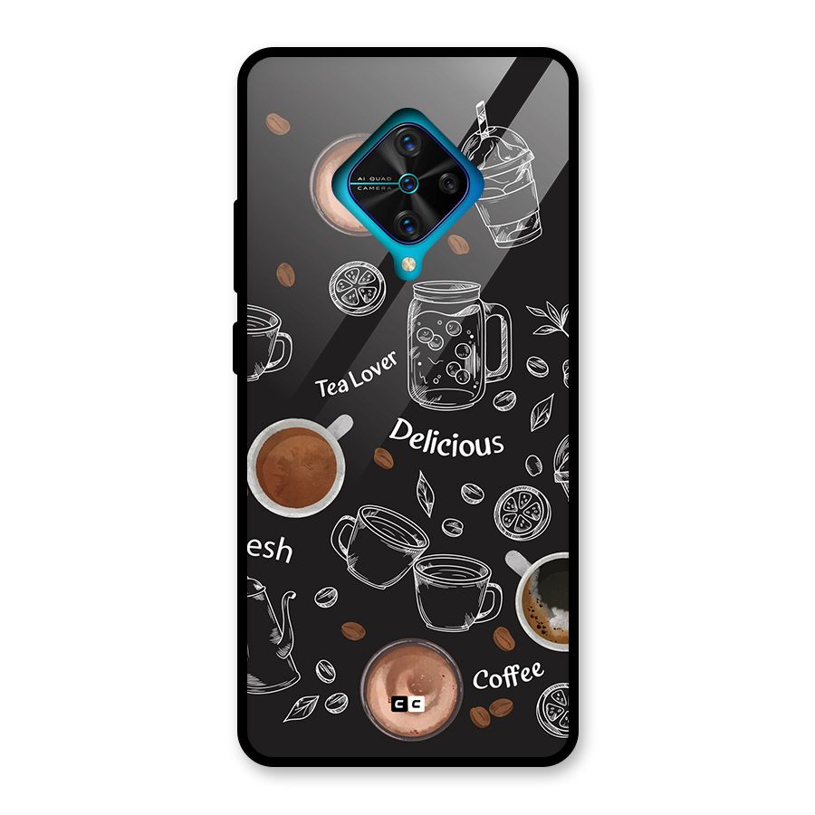 Tea And Coffee Mixture Glass Back Case for Vivo S1 Pro
