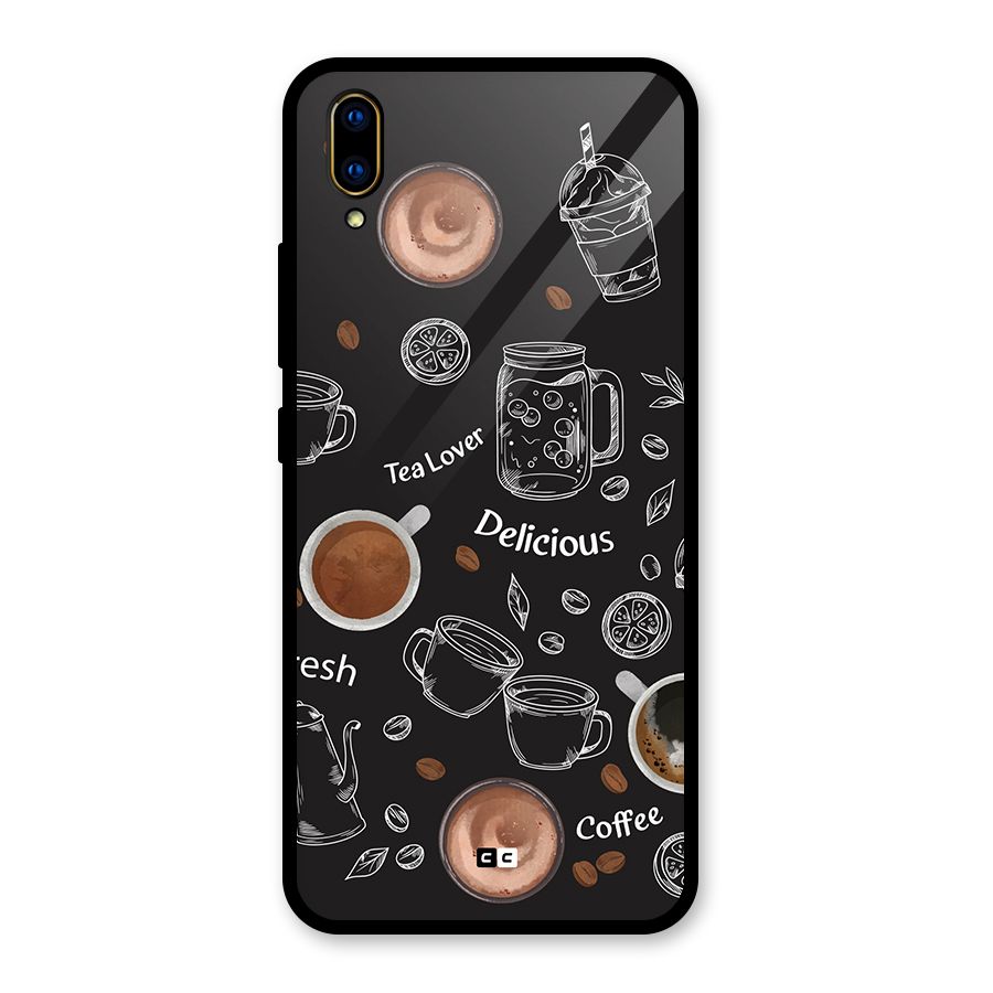 Tea And Coffee Mixture Glass Back Case for Vivo V11 Pro
