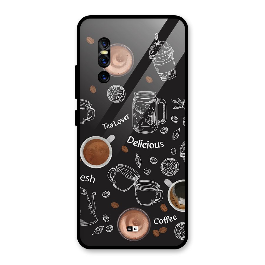 Tea And Coffee Mixture Glass Back Case for Vivo V15 Pro
