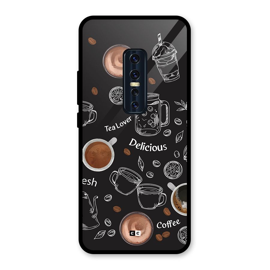 Tea And Coffee Mixture Glass Back Case for Vivo V17 Pro