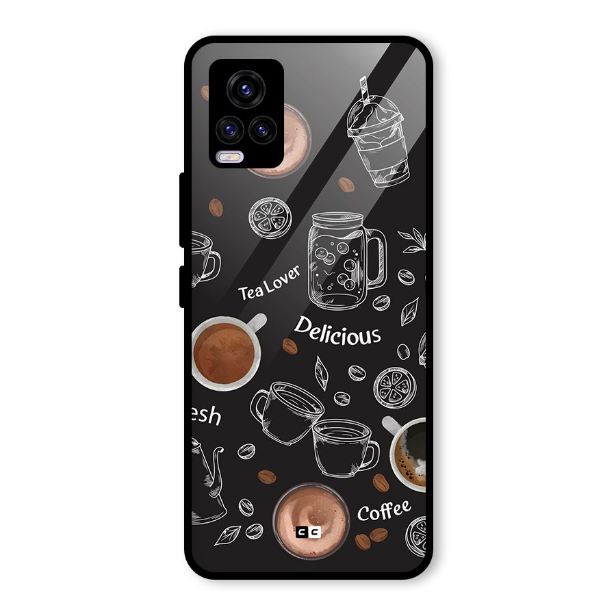Tea And Coffee Mixture Glass Back Case for Vivo V20