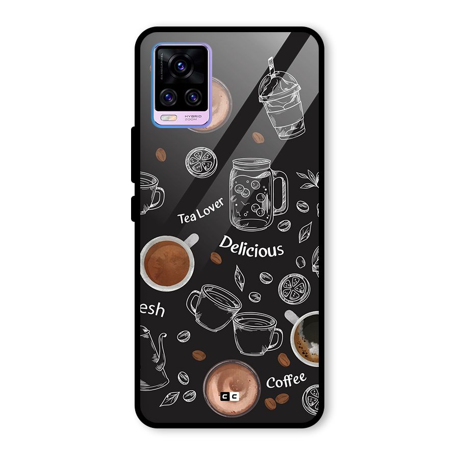 Tea And Coffee Mixture Glass Back Case for Vivo V20 Pro