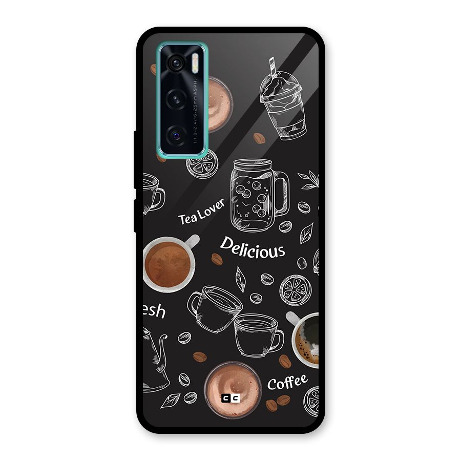 Tea And Coffee Mixture Glass Back Case for Vivo V20 SE