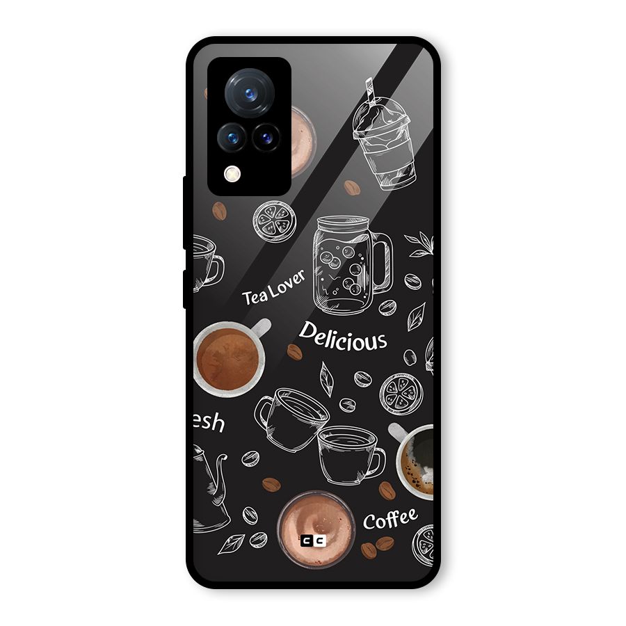 Tea And Coffee Mixture Glass Back Case for Vivo V21 5G