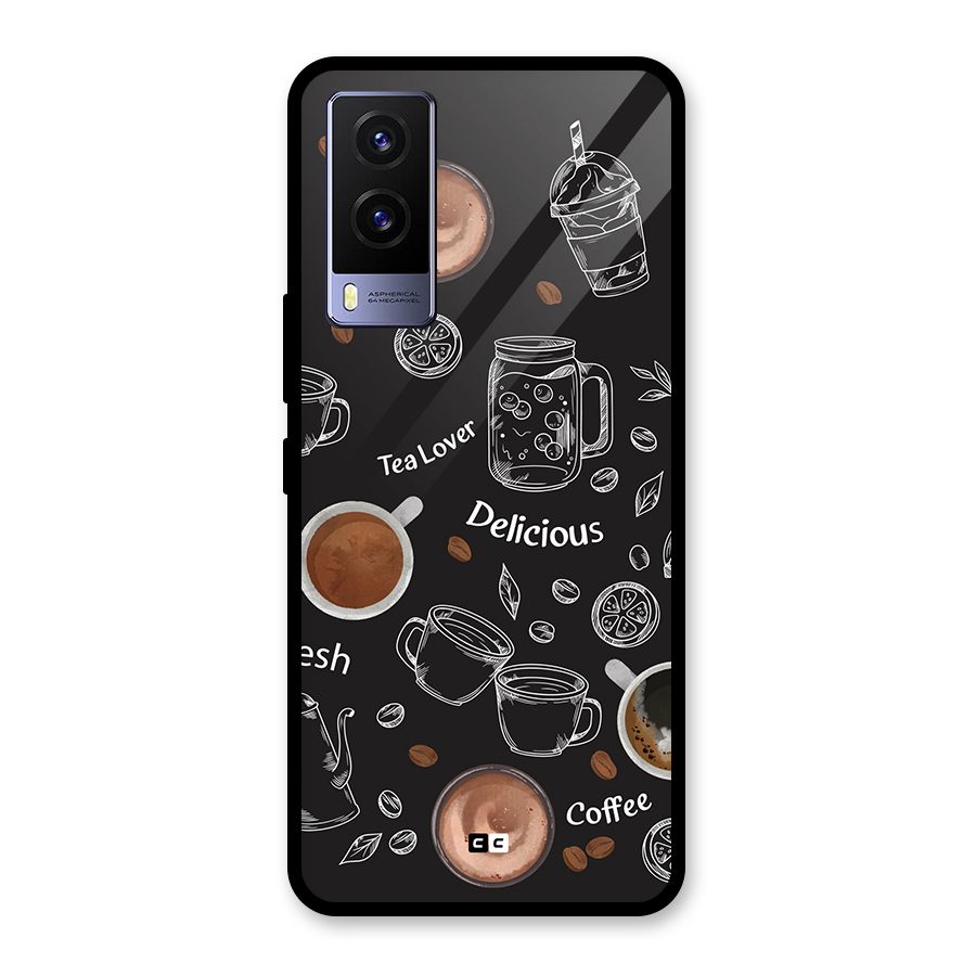 Tea And Coffee Mixture Glass Back Case for Vivo V21e 5G