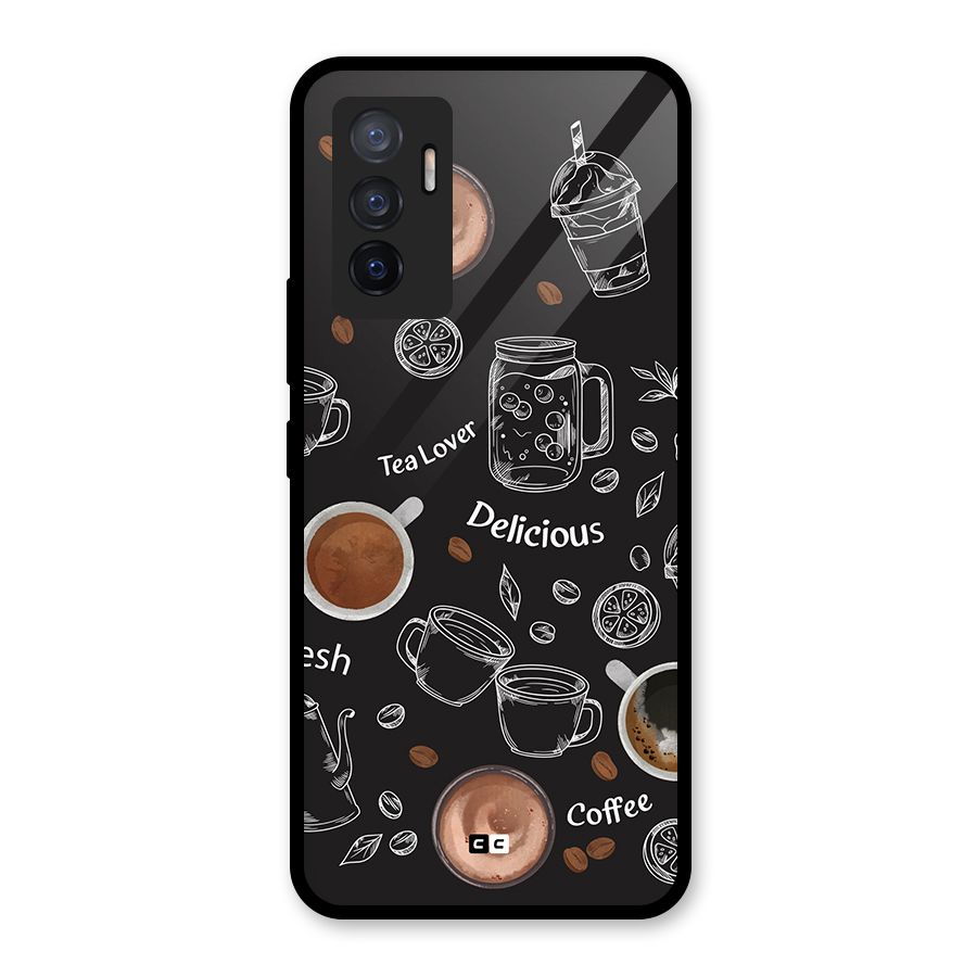 Tea And Coffee Mixture Glass Back Case for Vivo V23e
