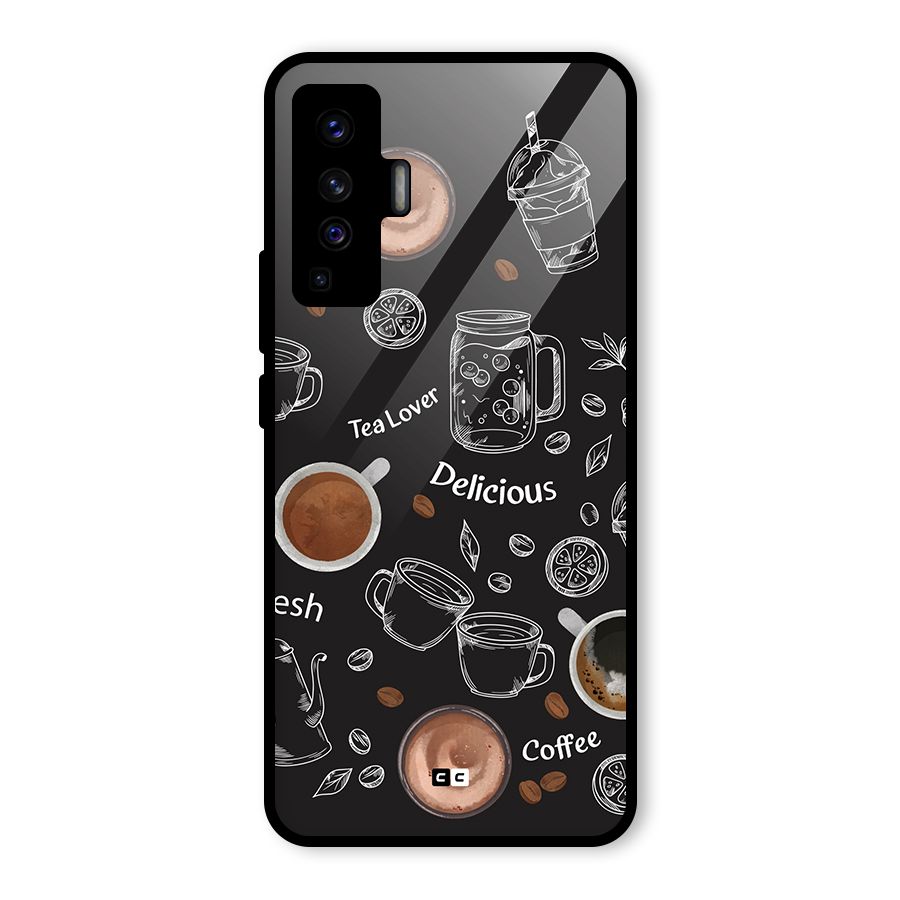 Tea And Coffee Mixture Glass Back Case for Vivo X50