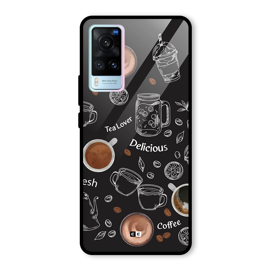Tea And Coffee Mixture Glass Back Case for Vivo X60