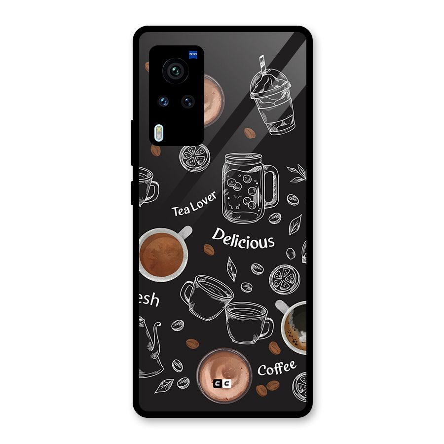 Tea And Coffee Mixture Glass Back Case for Vivo X60 Pro