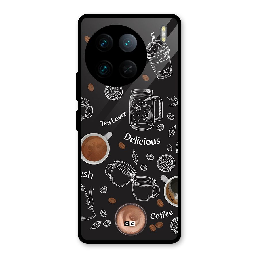 Tea And Coffee Mixture Glass Back Case for Vivo X90 Pro