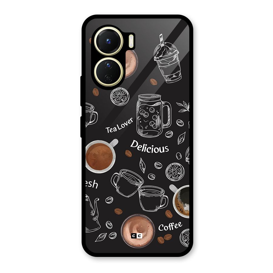 Tea And Coffee Mixture Glass Back Case for Vivo Y16