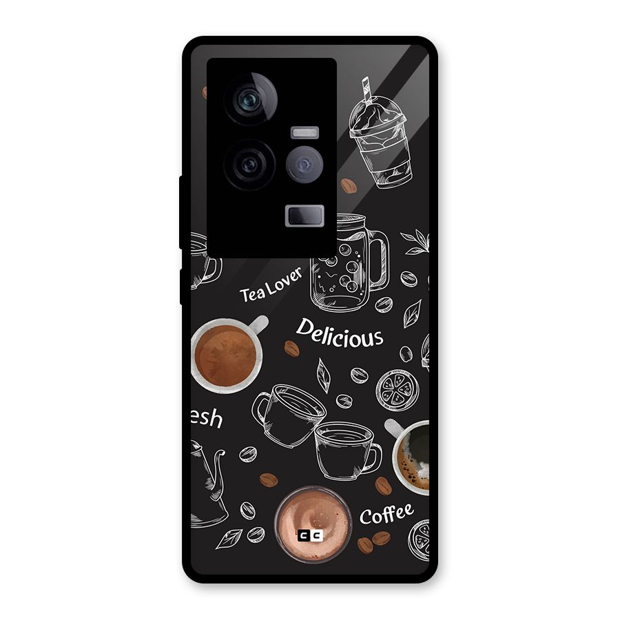 Tea And Coffee Mixture Glass Back Case for Vivo iQOO 11 5G