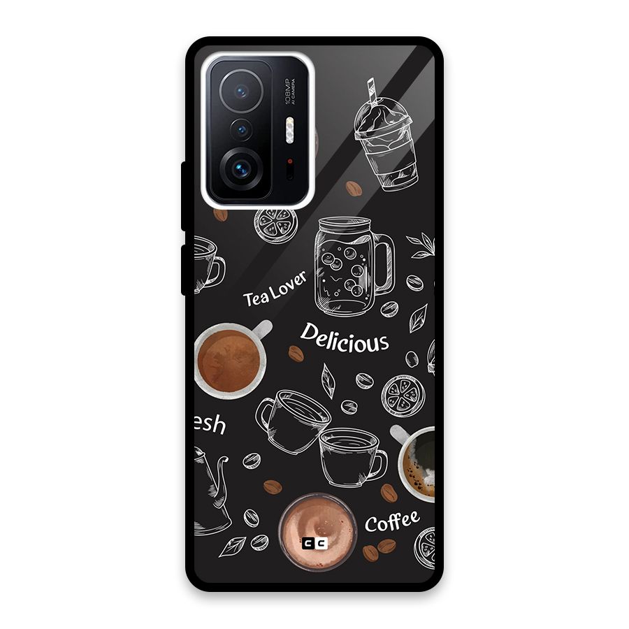 Tea And Coffee Mixture Glass Back Case for Xiaomi 11T Pro