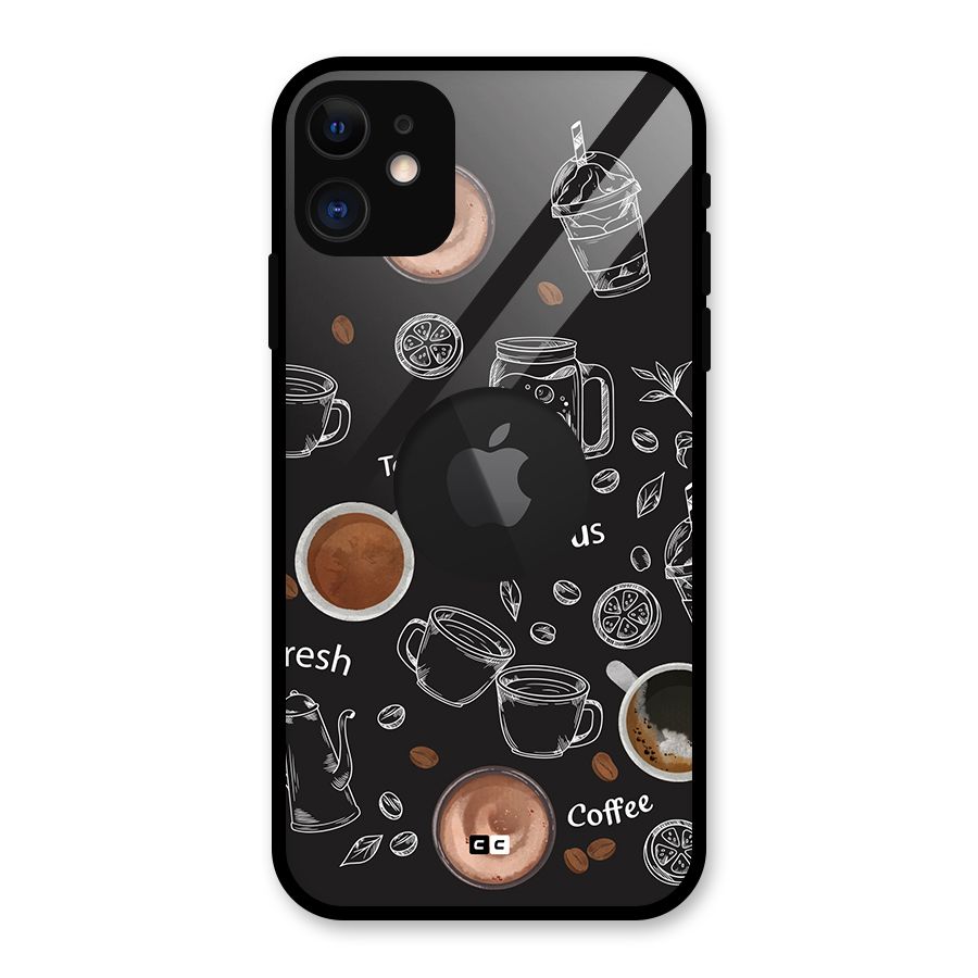 Tea And Coffee Mixture Glass Back Case for iPhone 11 Logo Cut