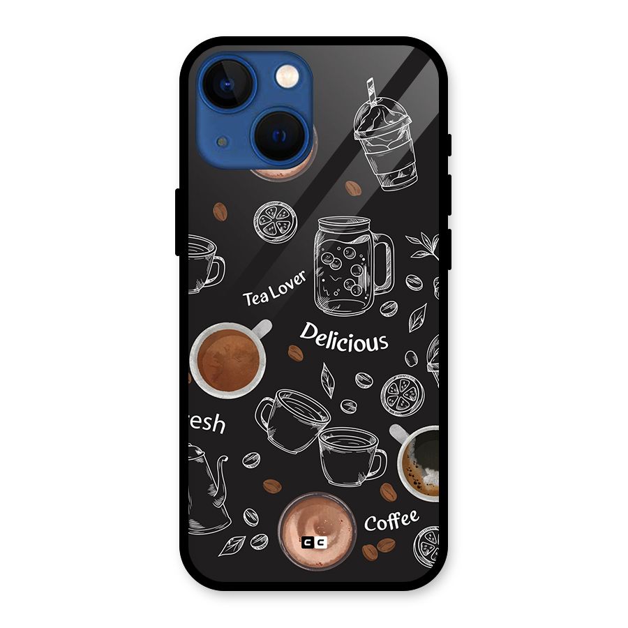 Tea And Coffee Mixture Glass Back Case for iPhone 13 Mini