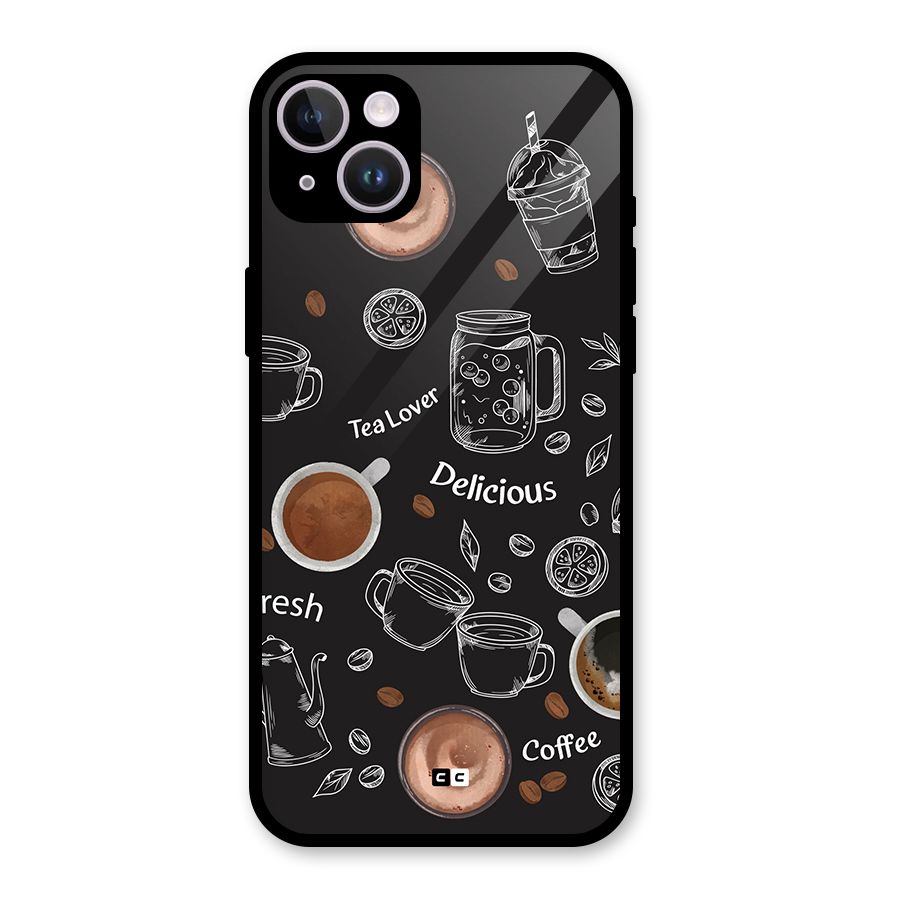 Tea And Coffee Mixture Glass Back Case for iPhone 14 Plus