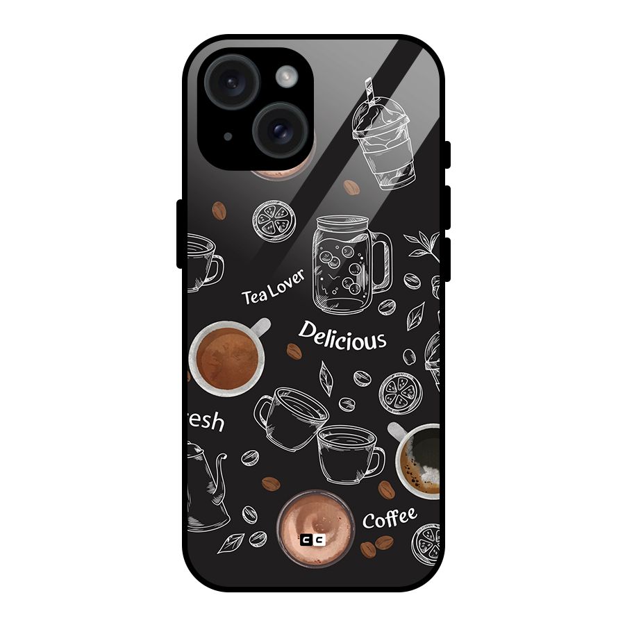 Tea And Coffee Mixture Glass Back Case for iPhone 15