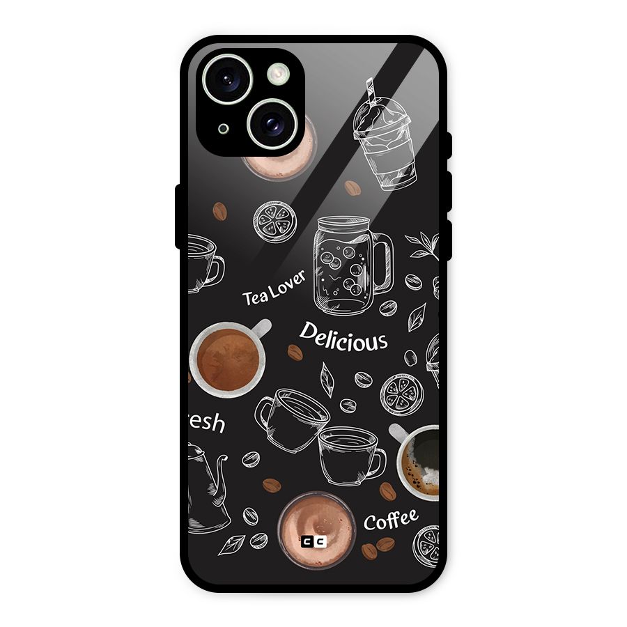 Tea And Coffee Mixture Glass Back Case for iPhone 15 Plus
