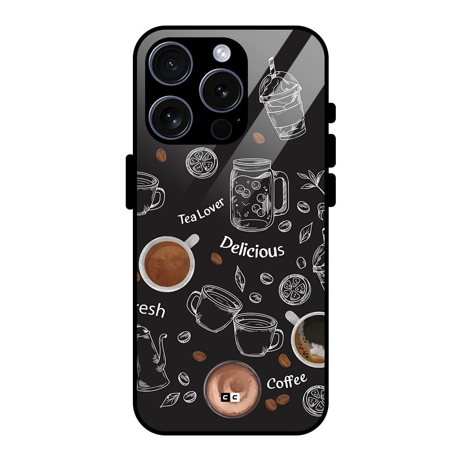 Tea And Coffee Mixture Glass Back Case for iPhone 15 Pro