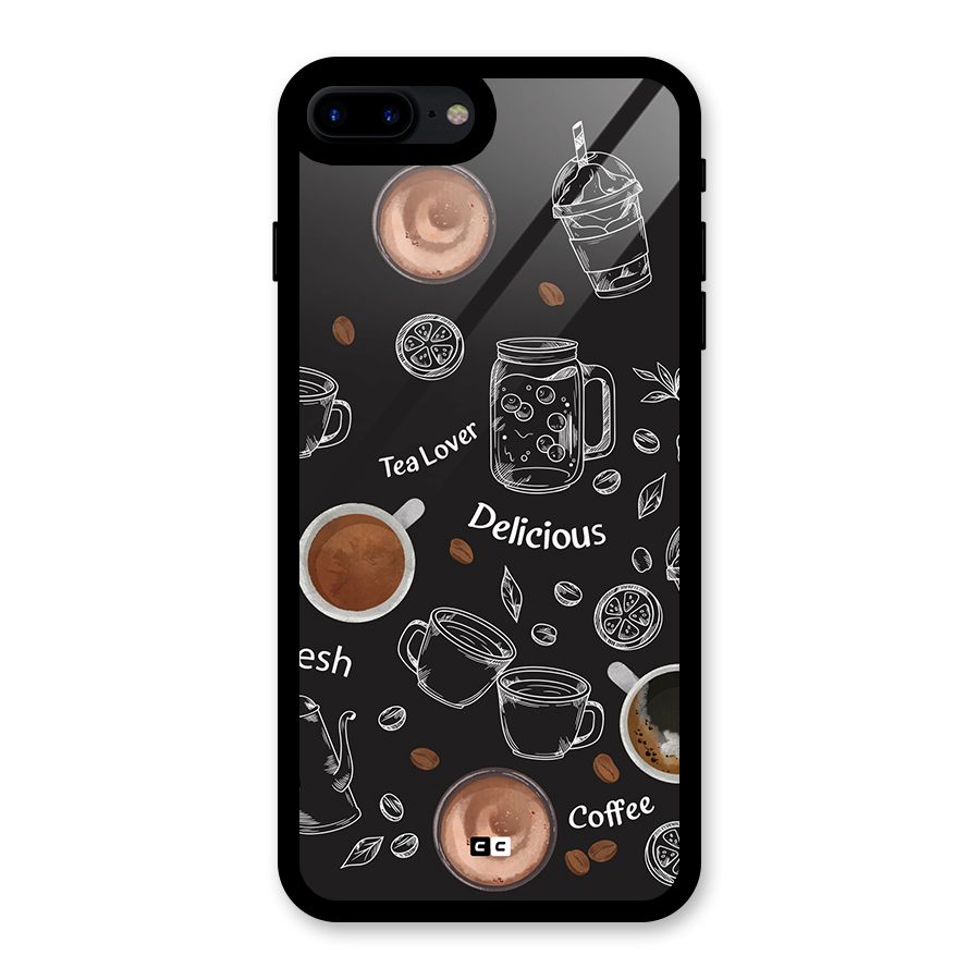 Tea And Coffee Mixture Glass Back Case for iPhone 7 Plus