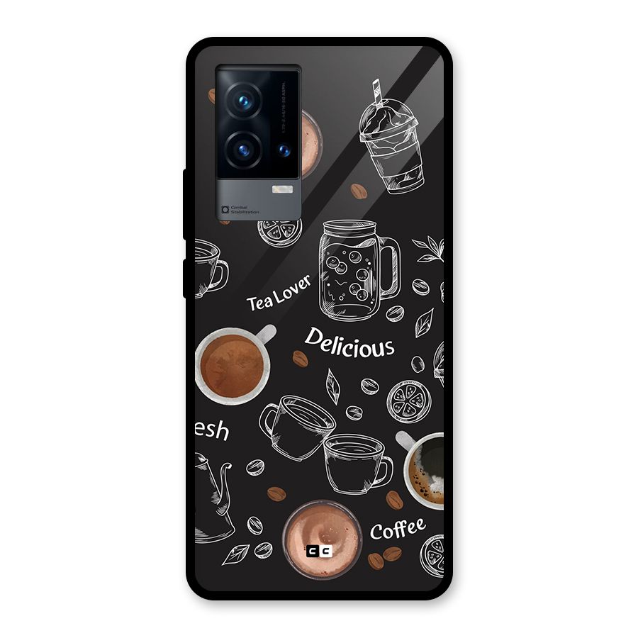 Tea And Coffee Mixture Glass Back Case for iQOO 9 5G