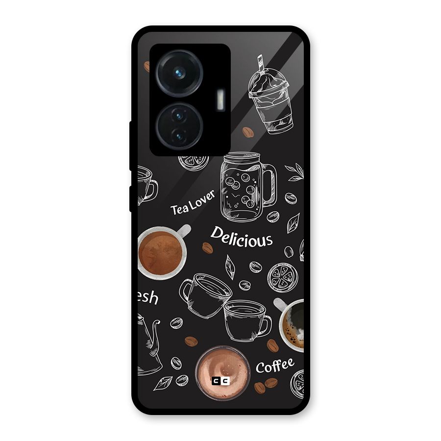 Tea And Coffee Mixture Glass Back Case for iQOO Z6 44W