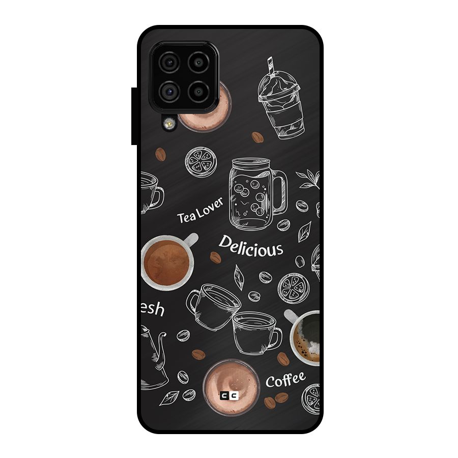 Tea And Coffee Mixture Metal Back Case for Galaxy A22 4G