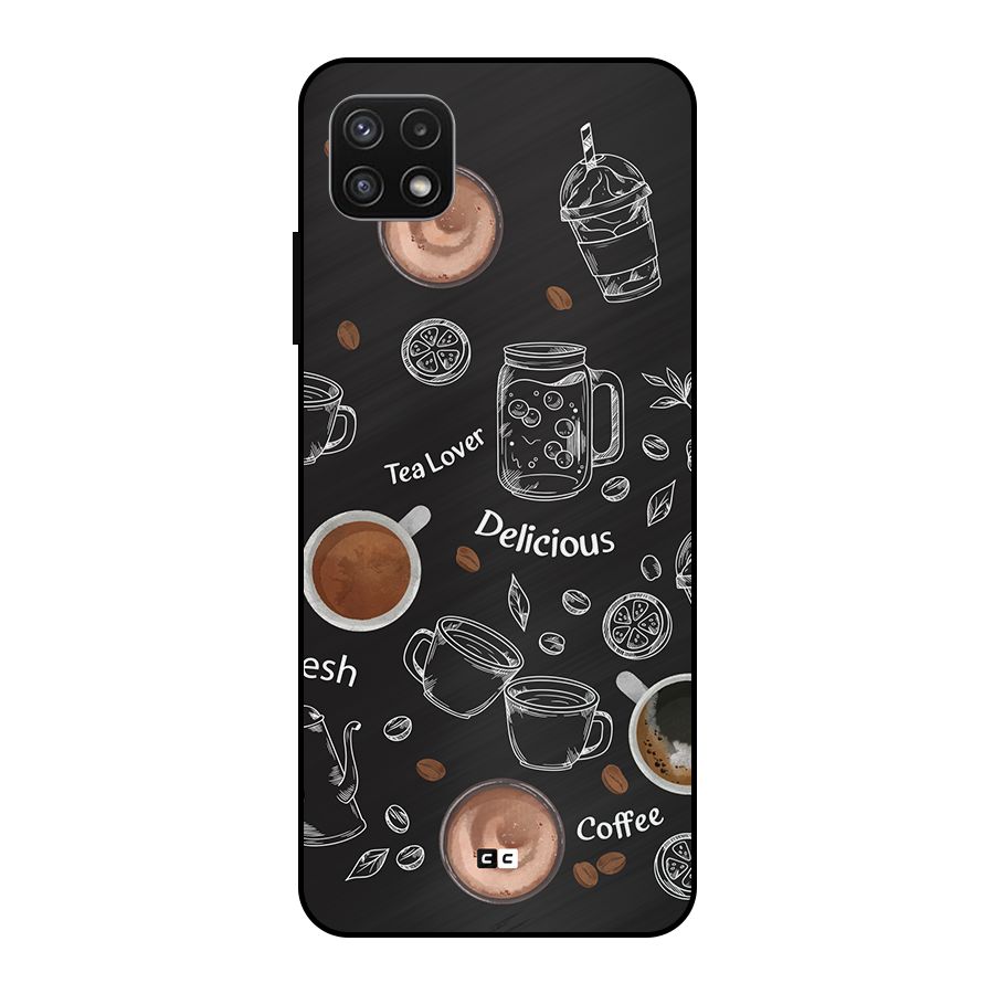 Tea And Coffee Mixture Metal Back Case for Galaxy A22 5G