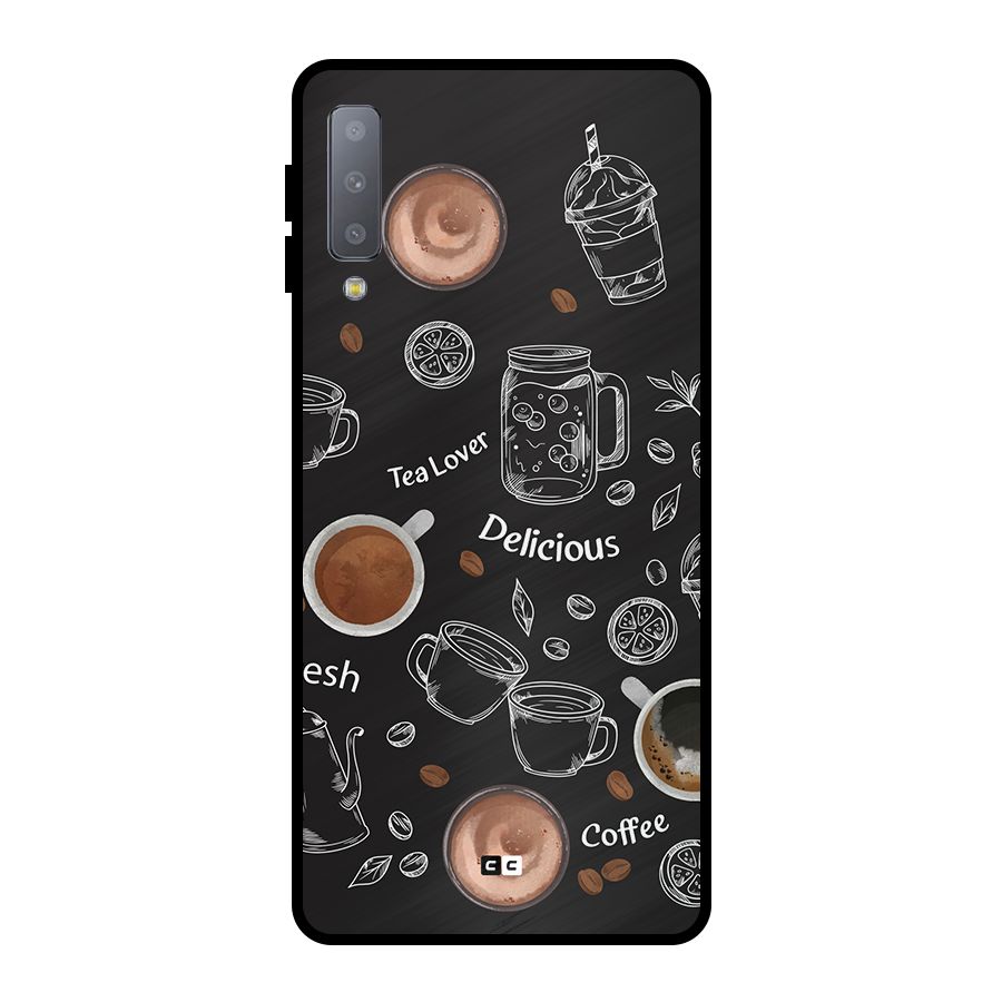 Tea And Coffee Mixture Metal Back Case for Galaxy A7 (2018)