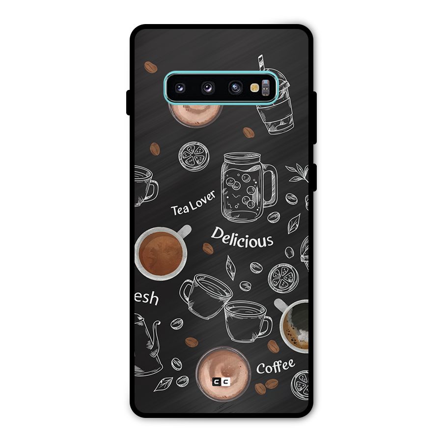 Tea And Coffee Mixture Metal Back Case for Galaxy S10 Plus