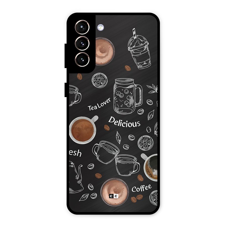 Tea And Coffee Mixture Metal Back Case for Galaxy S21 Plus