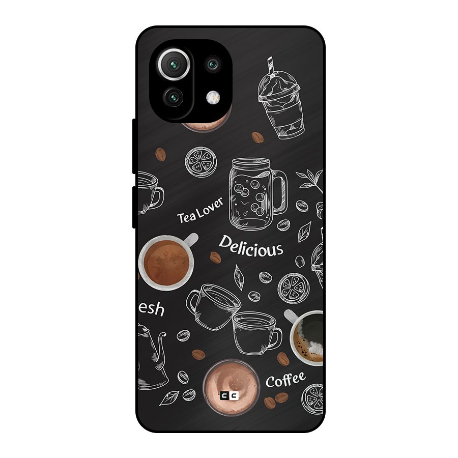 Tea And Coffee Mixture Metal Back Case for Mi 11 Lite NE 5G