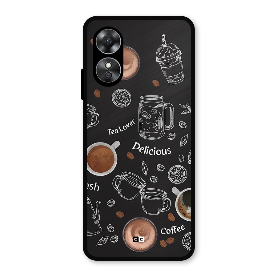 Tea And Coffee Mixture Metal Back Case for Oppo A17