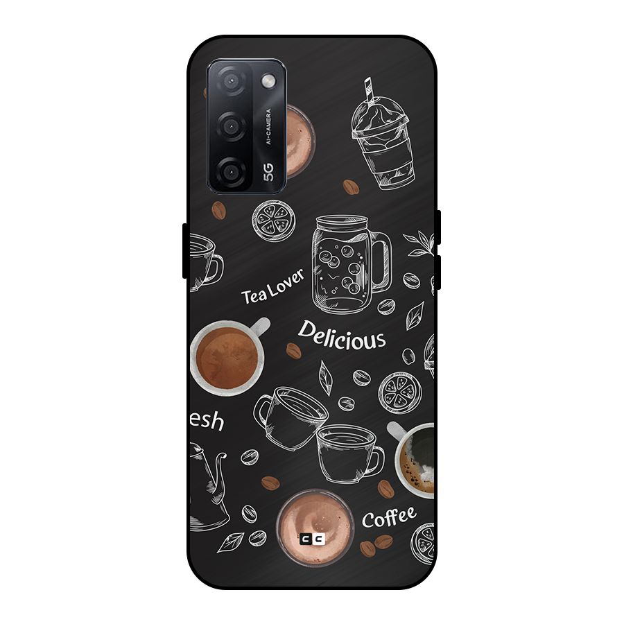 Tea And Coffee Mixture Metal Back Case for Oppo A53s 5G
