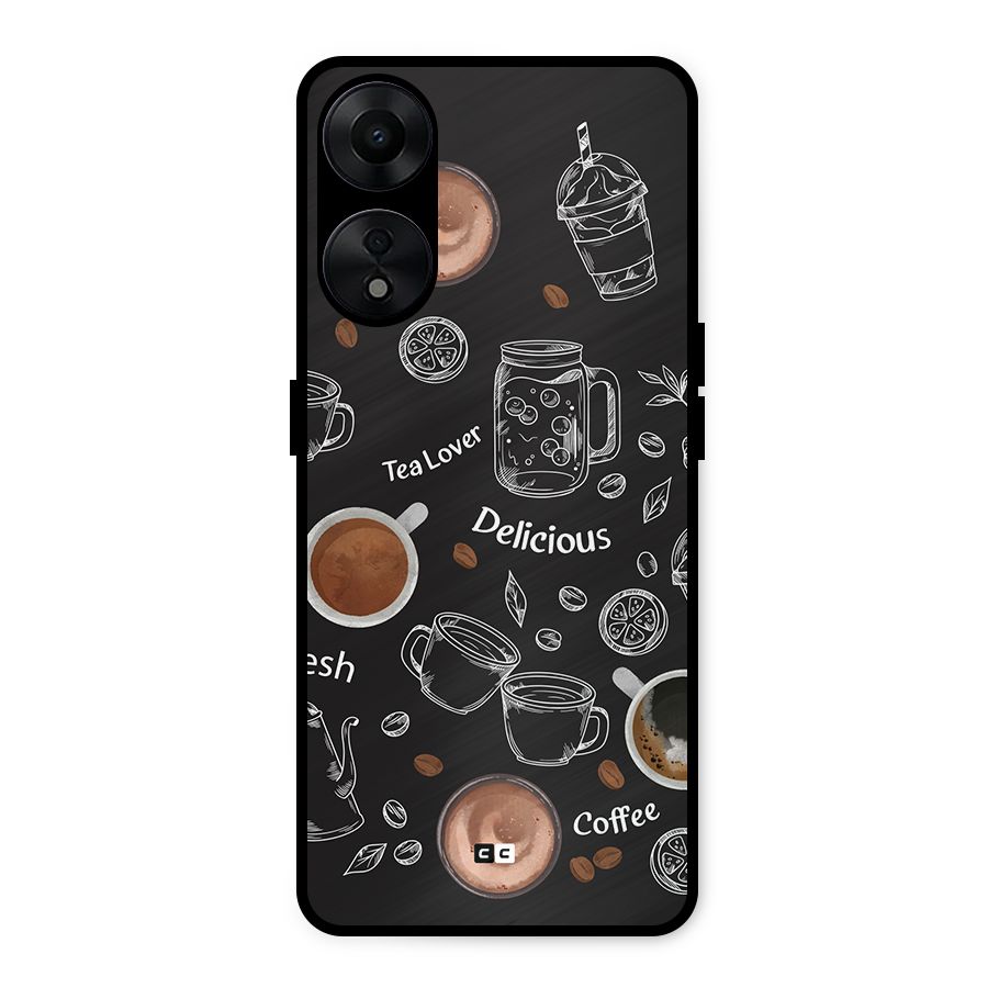 Tea And Coffee Mixture Metal Back Case for Oppo A78 5G