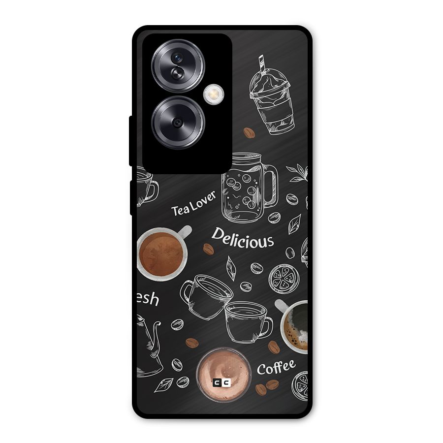 Tea And Coffee Mixture Metal Back Case for Oppo A79 5G