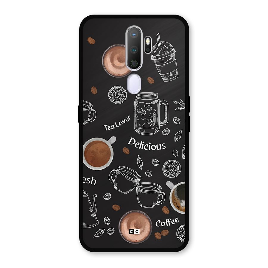 Tea And Coffee Mixture Metal Back Case for Oppo A9 (2020)