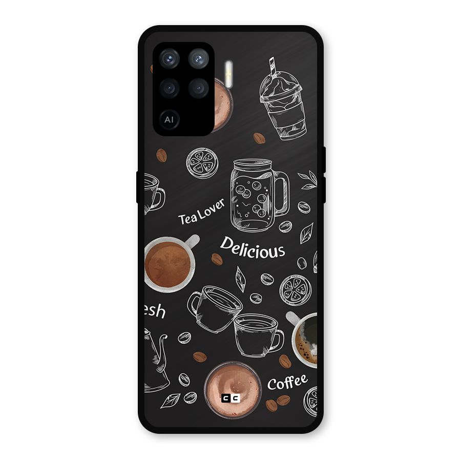 Tea And Coffee Mixture Metal Back Case for Oppo F19 Pro