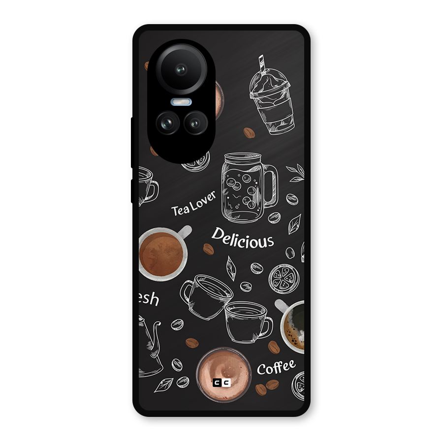 Tea And Coffee Mixture Metal Back Case for Oppo Reno10 Pro