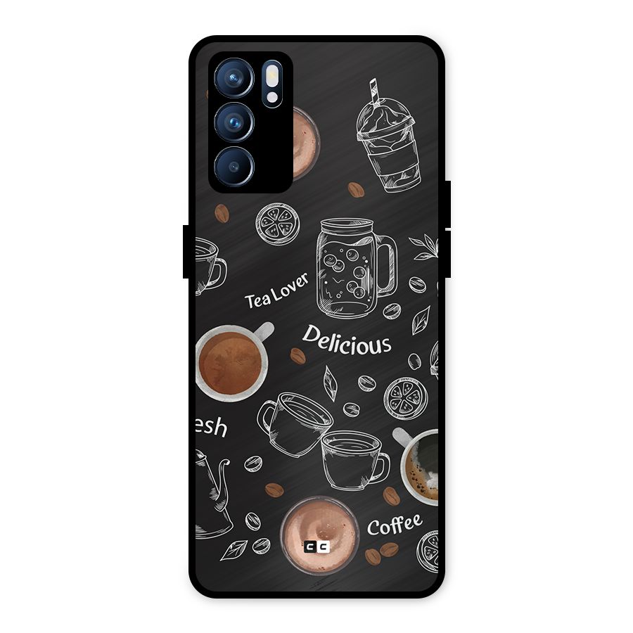 Tea And Coffee Mixture Metal Back Case for Oppo Reno6 5G