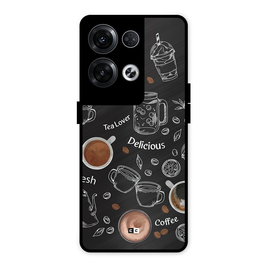Tea And Coffee Mixture Metal Back Case for Oppo Reno8 Pro 5G