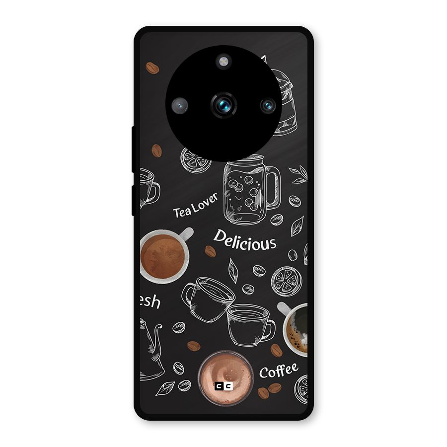 Tea And Coffee Mixture Metal Back Case for Realme 11 Pro