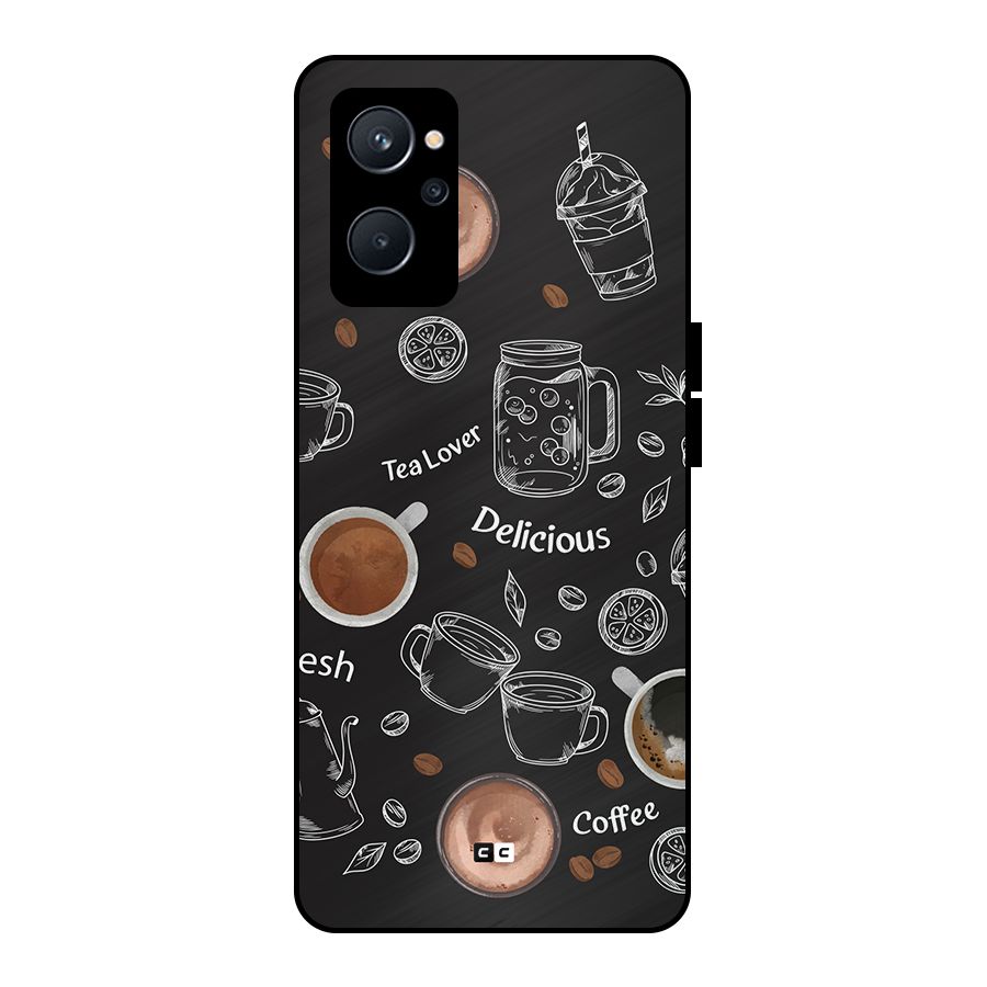 Tea And Coffee Mixture Metal Back Case for Realme 9i 5G