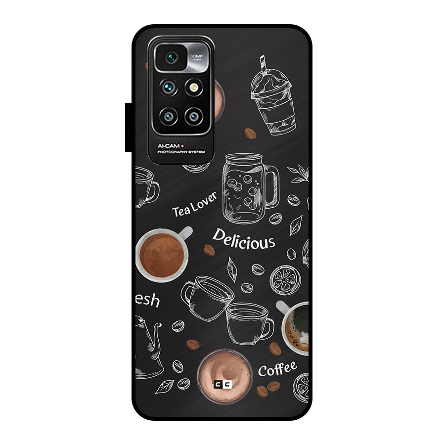 Tea And Coffee Mixture Metal Back Case for Redmi 10 Prime