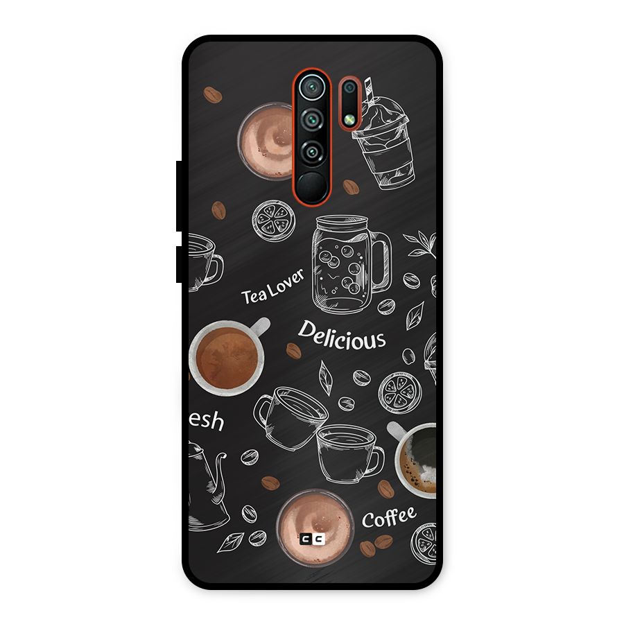 Tea And Coffee Mixture Metal Back Case for Redmi 9 Prime